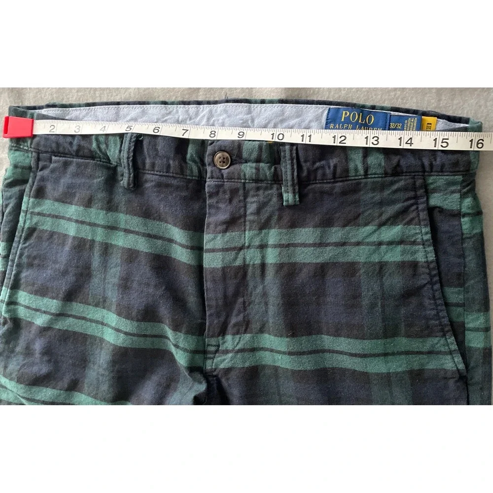 Polo Ralph Lauren Trousers Mens Size W32 L32 Blackwatch‎ Tartan Plaid 7oz Twill